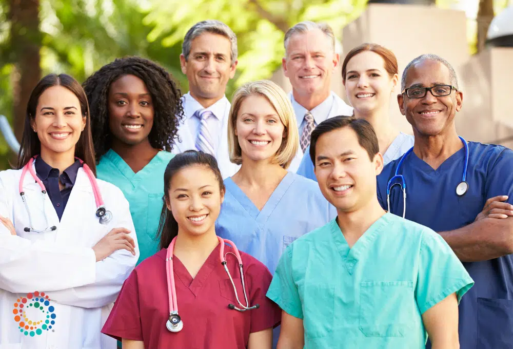 Diverse group of healthcare professionals